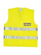 BIZTONSÁGI SZOLGÁLAT feliratú minősített neon sárga fényvisszaverő mellény