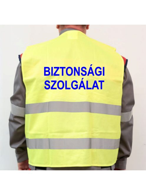 LÁTHATÓSÁGI BIZTONSÁGI MELLÉNY - BIZTONSÁGI ŐR, BIZTONSÁGI SZOLGÁLAT felirattal