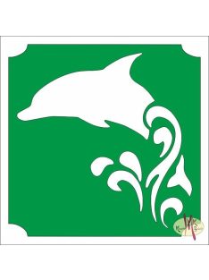 5x5 cm-es Csillámtetoválás sablon - Delfin 58