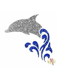 5x5 cm-es Csillámtetoválás sablon - Delfin 58