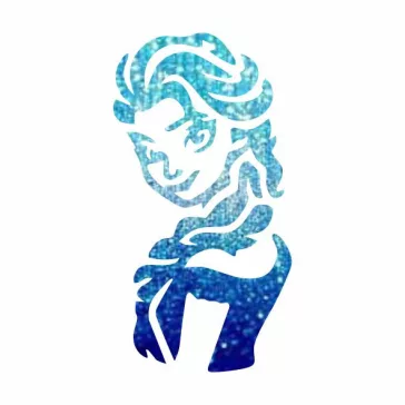 5×5 cm-es KiviArt Frozen Elsa csillámtetoválás sablon