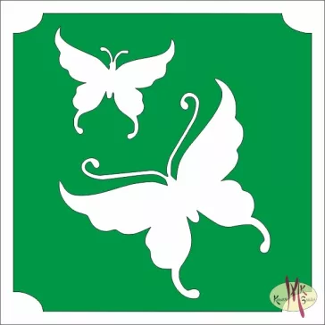 5x5 cm-es Csillám tetoválás sablon - Lepkék 68