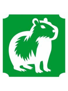 Capybara csillámtetoválás sablon 5x5 cm-es méretben, bőrre ragasztva, csillámmal díszítve