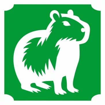 Capybara csillámtetoválás sablon 5x5 cm-es méretben, bőrre ragasztva, csillámmal díszítve