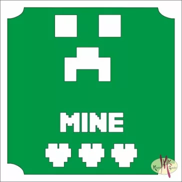 5x5 cm-es Csillámtetoválás sablon - Minecraft 92