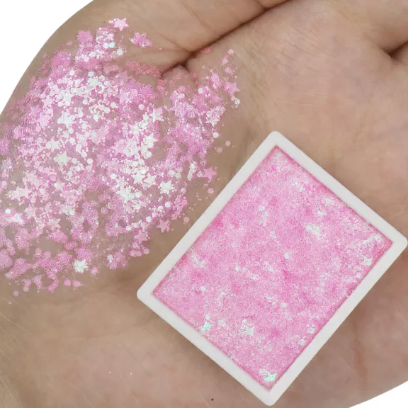 Kivi Art Glitter Cream 6 színű csillámos krémpaletta ecsettel