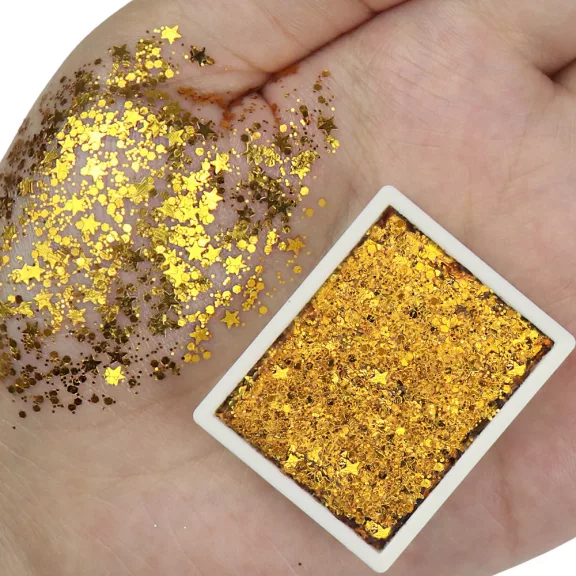 Kivi Art Glitter Cream 6 színű csillámos krémpaletta ecsettel