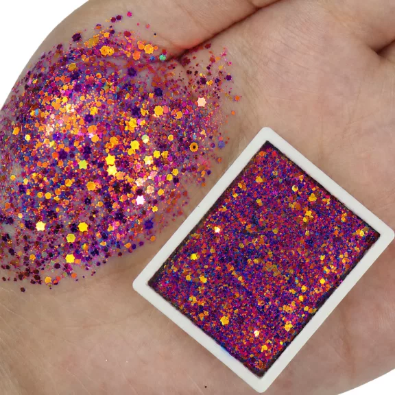 Kivi Art Glitter Cream 6 színű csillámos krémpaletta ecsettel