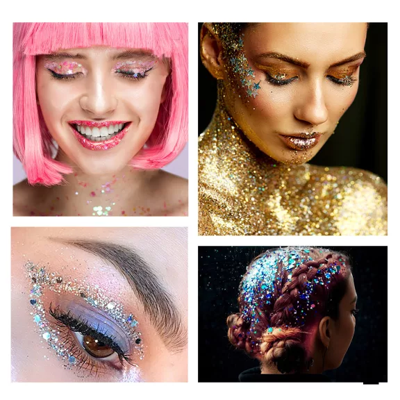 Kivi Art Glitter Cream 6 színű csillámos krémpaletta ecsettel