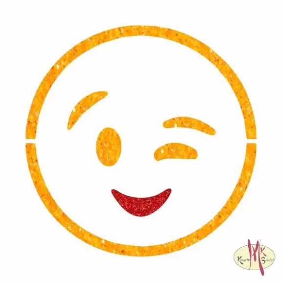 5x5 cm-es Csillámtetoválás sablon -  Emoji, Smiley  100