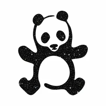 5x5 cm-es Csillámtetoválás sablon - Panda maci 109