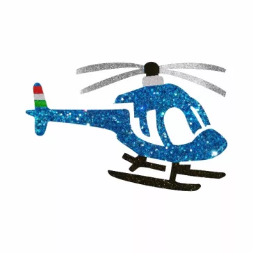 KiviArt Csillámtetoválás sablon Helikopter mintával.