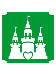 Hercegnő kastély csillámtetoválás sablon – öntapadós 3 rétegű festősablon