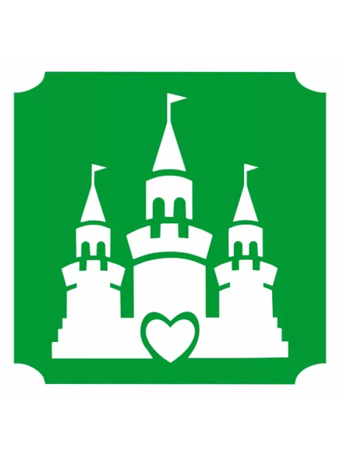Hercegnő kastély csillámtetoválás sablon – öntapadós 3 rétegű festősablon