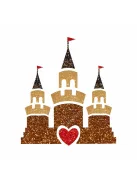 Hercegnő kastély csillámtetoválás sablon – öntapadós 3 rétegű festősablon