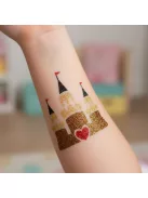 Hercegnő kastély csillámtetoválás sablon – öntapadós 3 rétegű festősablon