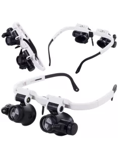 fejpántos órás nagyító led világítással 8x 23x nagyítással