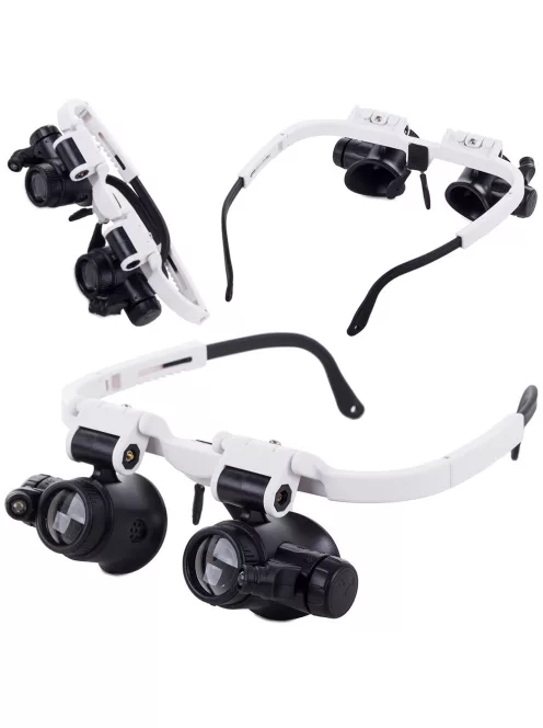 fejpántos órás nagyító led világítással 8x 23x nagyítással