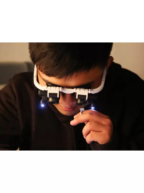 fejpántos órás nagyító led világítással 8x 23x nagyítással