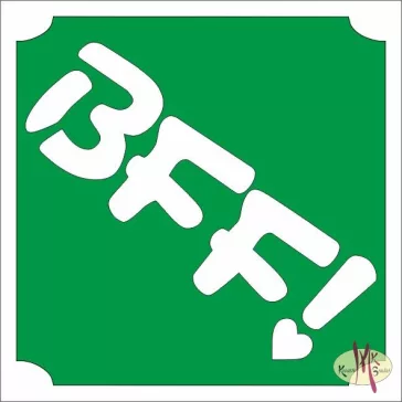5x5 cm-es Csillámtetoválás sablon - BFF! 119