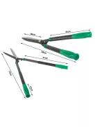 Teleszkópos kézi kerti olló sövényekhez és cserjékhez, ergonomikus fogantyúval