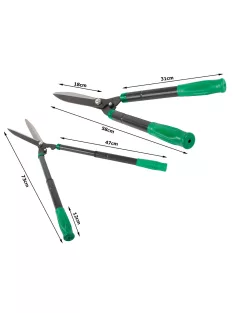 Teleszkópos kézi kerti olló sövényekhez és cserjékhez, ergonomikus fogantyúval