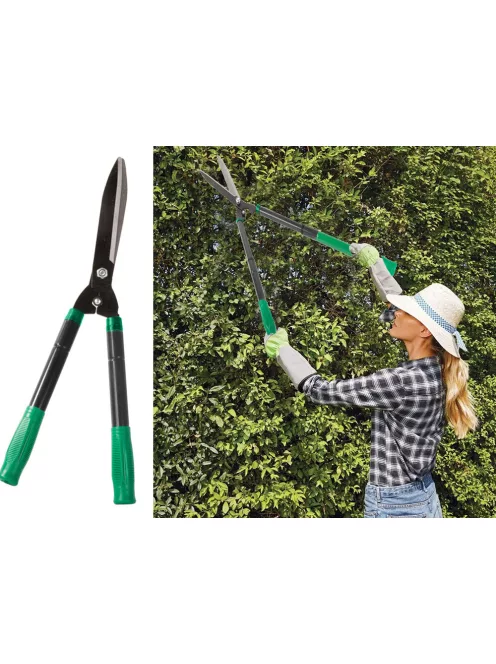 Teleszkópos kézi kerti olló sövényekhez és cserjékhez, ergonomikus fogantyúval
