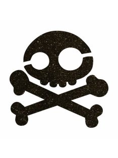 KiviArt 5x5 cm-es Csillámtetoválás sablon -  Koponya minta.