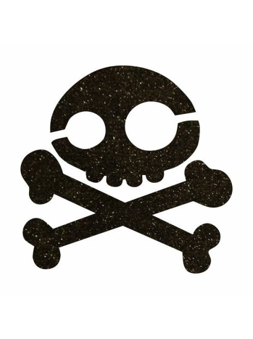 KiviArt 5x5 cm-es Csillámtetoválás sablon -  Koponya minta.