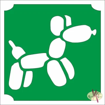 5x5 cm-es Csillámtetoválás sablon - Lufikutya 126
