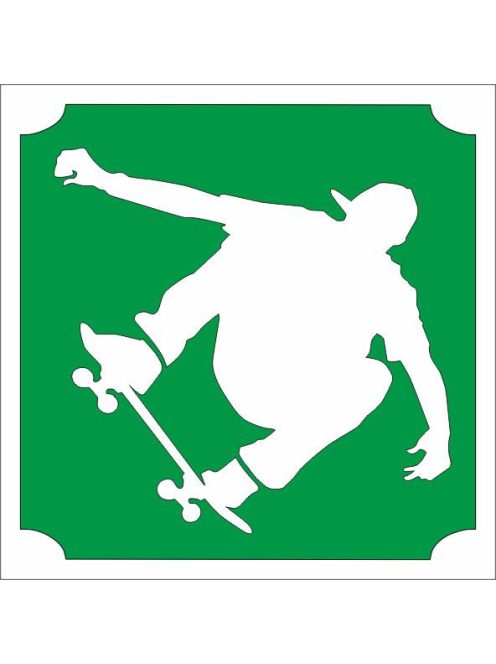 KiviArt 5x5 cm-es Csillámtetoválás sablon -  Gördeszkás minta.