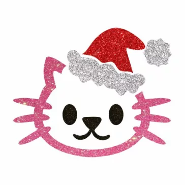   5x5 cm-es Csillámtetoválás sablon - Hello Kitty télapó 159