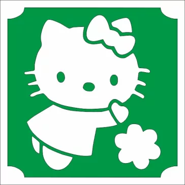 5x5 cm-es Csillám tetoválás sablon - Hello Kitty 165