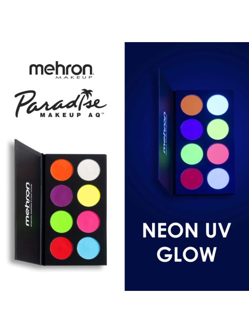 Mehron Paradise Makeup AQ - 8 szín paletta - Neon UV Glow