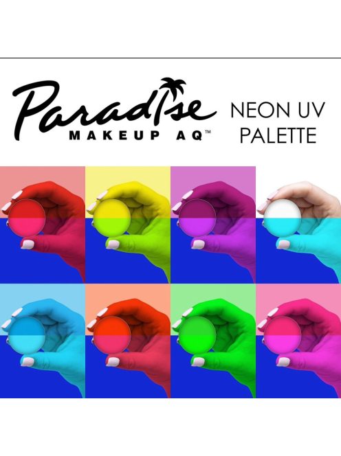 Mehron Paradise Makeup AQ - 8 szín paletta - Neon UV Glow