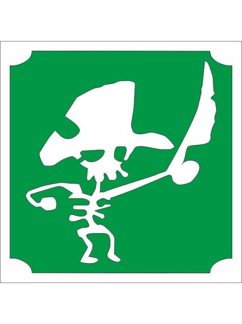 KiviArt Csillámtetoválás sablon - Csontváz kalóz minta,