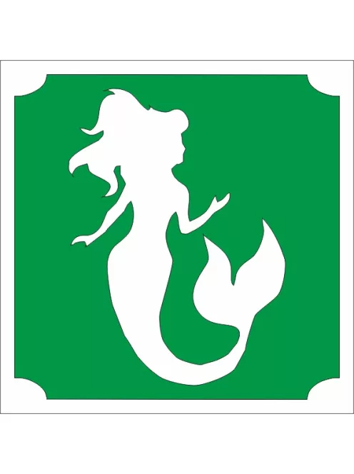 5x5 cm-es csillámtetoválás sablon - Hableány 175