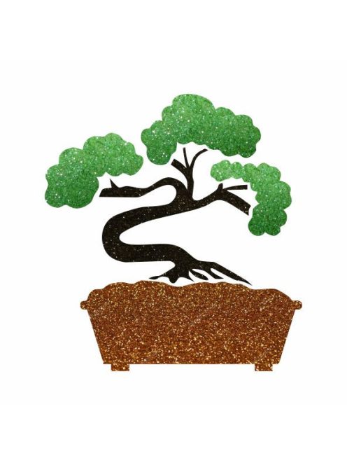 5x5 cm-es Csillámtetoválás sablon - Bonsai fa 182