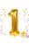 1-es szám arany fólia lufi 66 cm születésnapi dekoráció