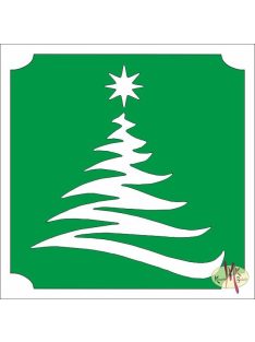 5x5 cm-es Csillám tetoválás sablon - Karácsonyfa 189