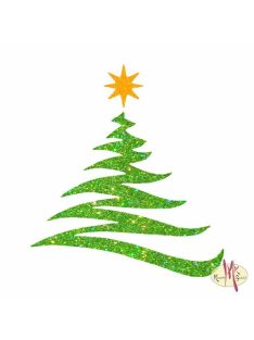 5x5 cm-es Csillám tetoválás sablon - Karácsonyfa 189