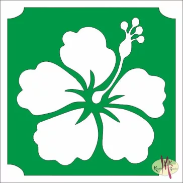 5x5 cm-es Csillámtetoválás sablon - Trópusi virág 206