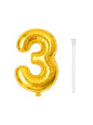 3-as szám arany fólia lufi 66 cm születésnapi dekoráció