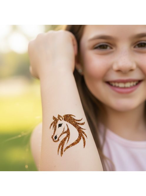 KiviArt ló csillámtetoválás sablon – öntapadós háromrétegű festősablon