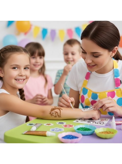 KiviArt ló csillámtetoválás sablon – öntapadós háromrétegű festősablon