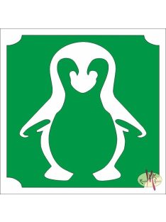 5x5 cm-es Csillámtetoválás sablon - Pingvin 219