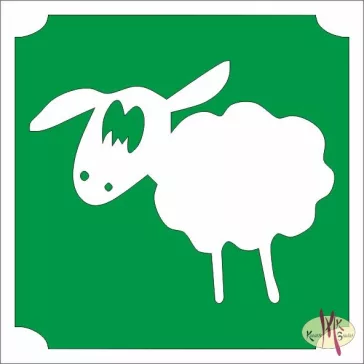 5x5 cm-es Csillámtetoválás sablon - Bárány 220