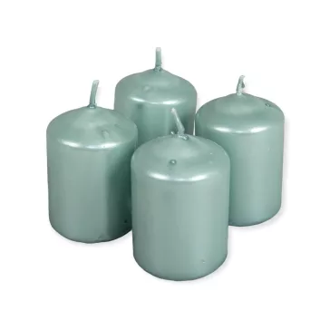 Adventi gyertya metál jégkék 4db/cs 40x60 mm