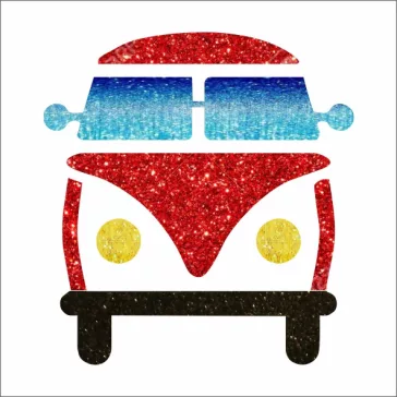5x5 cm-es Csillámtetoválás sablon - Vw Transporter 235