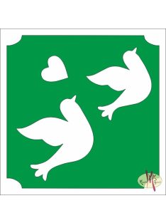 5x5 cm-es Csillámtetoválás sablon - Galambok 238